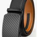 Men's Ratchet Belt Genuine Leather No-Hole Slide Buckle - Adjustable Men's Dress & Casual Belt