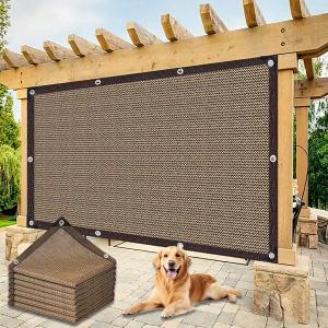 Garden Shade Cloth 70% Sun Shade Cloth with Grommets, Brown 5x6FT Pergola Shade Cover Canopy, Mesh Tarp Sun Screens for Patio, Outdoor, Garden, Backyard