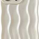 Caseative for iPhone 15 Pro Max Case,Water Ripple Pattern Curly Wave Frame Soft Phone Case (White) (White)