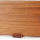Relxinke Solid Teak Wood Cutting Board One Piece Non Glued Thick Crack Resistant Wooden Chopping Board with DeepJuice Grooves Built in Handles for Kitchen Meat Vegetables Chese 14 X 9.5 Inch