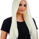 fun shack Halloween Wigs For Women Glow In The Dark Hair UV Rave Witch Glow Cosplay Wig For Adults