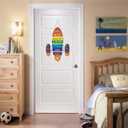 Rocket Shape Wooden Sign,Welcome to Our Playroom Door Hanger,Playroom Rules Wall Hanging,Classroom Door Decor,Colorful Motivational Quote Sign for Kids Child School Classroom Bedroom Porch