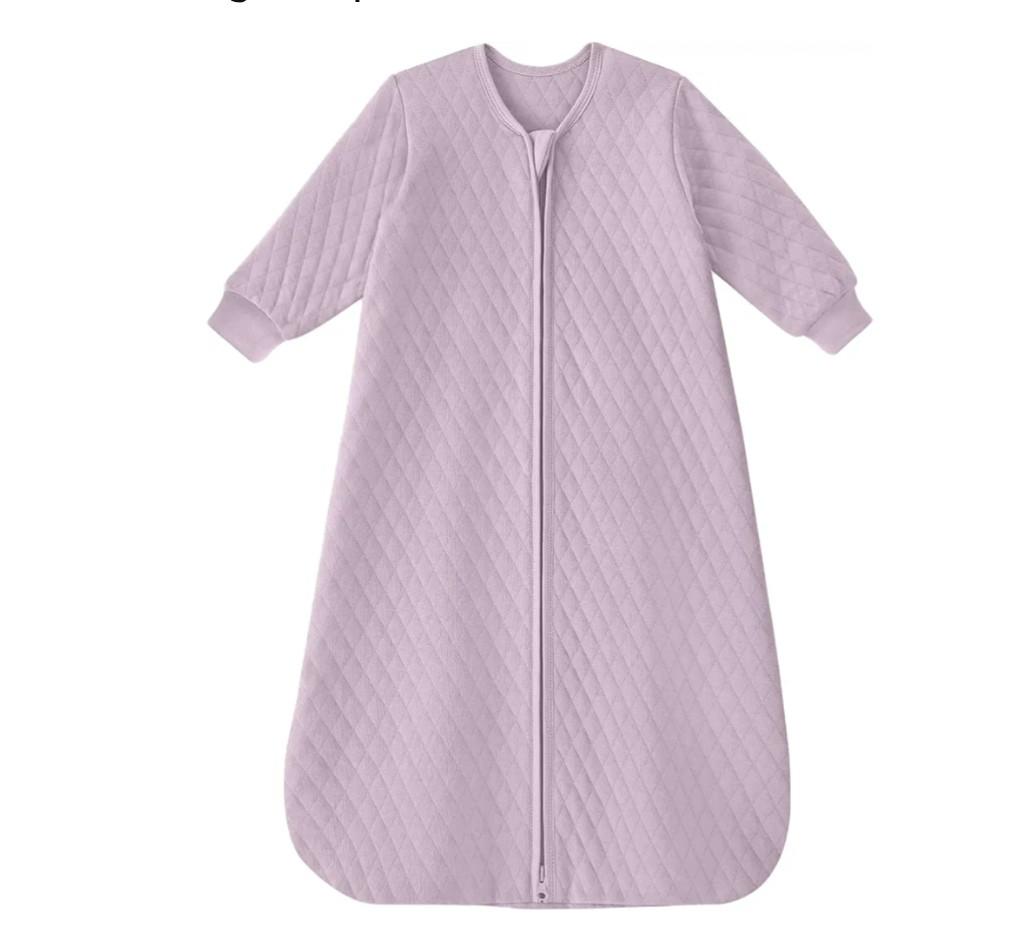Yoofoss Baby Sleep Sack 12- 18 Months 1.0 Tog Long Sleeve Sleep Sack Organic Cotton Wearable Blanket for Infants 2-Way Zipper Quilted Sleeping Sacks Large Purple