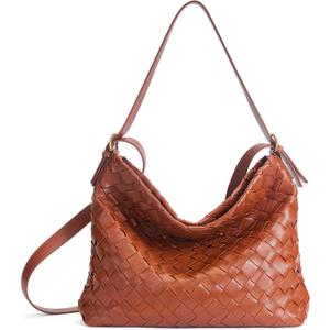 YONGLEE ARTEE Large Capacity Woven Handbag Shoulder Crossbody Bag with Zipper Adjustable Lightweight for Women