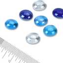 GasSaf Blended Fire Glass Beads for Outdoor Fire Pit, Fireplace, Replaces Existing Gas Logs & Lava Rocks, 3/4 Inch Glass(10 Pound)(Cobalt Blue, Caribbean Blue, Crystal Clear Luster)