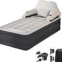 DIMAR GARDEN Twin Size Air Mattress with Headboard and Pump,Blow Up Mattress Inflatable Bed with Pillows