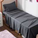 Bedsure Twin XL Sheet Sets Dorm Bedding - 3 Pieces Soft Extra Long Twin Sheets, Hotel Luxury, Easy Care Microfiber for Women, Men, Dark Grey
