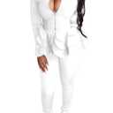 Tbahhir Women's Blazer Suits 2 Piece Sets Pants Sexy V Neck Ruffle Business Casual Bodycon Outfits Clubwear, XL