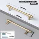 6Pack Champagne Bronze Cabinet Pull, 5" Hole Center Modern Handle