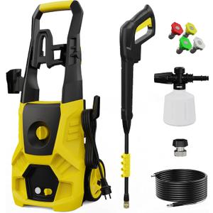 Electric Pressure Washer,5000 PSI 3.9GPM Adjustable Pressure,Power Washer Electric Powered with Foam Cannon,4 Nozzle,33FT Hose and Soap Bottle for Home/Cars/Fences 