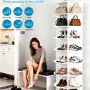 8 Tier Rotating Shoe Rack Tower, Spinning Shoe Organizer Rotating Shelf, Space-Saving 360 Revolving Shoe Rack Storage Round Carousel for Entryway, Closet & Bedroom (Shoe Rack 01)
