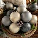 Lunmon 12 Pcs Neutral Christmas Decor Metallic