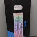 MageGee V550 Wireless Gaming Keyboard and Mouse, 2.4G Full-Sized RGB LED Computer Keyboards with Transparent Shell, Rechargeable Quiet Cordless Mouse & Keyboard Combo for Laptop/PC (Blue & White)