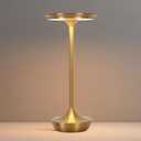 LED Cordless Table Lamp Rechargeable,Portable 6000mAh Battery Outdoor Bedside Table Lamps,3 Color Stepless Dimming Touch Battery Powered Lamp, Table Light for Restaurant/Patio/Camping/Bedroom(Gold)