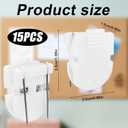 Tinoaly 15pcs Cubicle Clips, Plastic Cubicle Clips for Fabric Walls Fabric Panel Wall Hooks for Hanging Photos Notes Memos Documents (White)