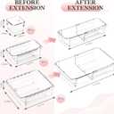 DILIBRA 16 Pcs Clear Extendable Drawer Organizer, Adjustable Drawer Storage 3-Size Desk Drawer Organizer, Plastic Non-Slip Storage Bins for Makeup, Cosmetic, Jewelries, Utensils, Stationery, Dressers