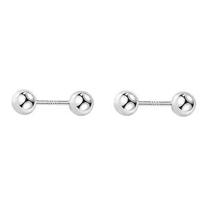 Minimalist Tiny Ball Bead Stud Earrings for Women 925 Sterling Silver Hypoallergenic Small Balls Screw Back Studs Cartilage Tragus Post Dainty Simple Birthday Christmas Party Jewelry