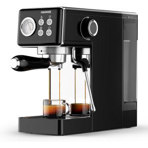 Espresso Machine, 20 Bar Professinonal Espresso Maker, Stainless Steel, Espresso Machine with Milk Frother for Latte,Cappuccino, Semi-Automatic Coffee Machine, Black