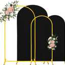7.2FT, 6FT Wedding Arch Stand and Matching Black Spandex Fitted Arch Backdrop Cover Set, Round Top Chiara Backdrop Stands and Covers for Birthday Party Baby Shower Banquet Arch Decor (Black)