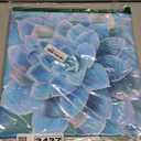 Blue Succulents Bathroom Decor Wall Art Framed Modern Popular Wall Plants Decorations Canvas Prints Artwork Wall Decor for Bedroom Blue Flower Pictures Size 14x14 inch Easy to Hang