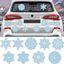 Snowflakes Magnets, JULMELON 22pcs Reflective Christmas Blue Snowflakes Car Magnets Stickers Decorations Accessories for Winter Party Home Fridge Car Garage Door Decor Supplies