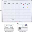 Comix Magnetic Dry Erase Calendar Whiteboard, 48 x 36 Inches Monthly Calendar Dry Erase Board for Wall, Aluminum Frame Planner White Board