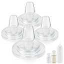 Sippy Spout Nipples for Pigeon PPSU&PP Nursing Baby Bottle and Glass Baby Bottles,Soft Silicone Sippy Cup Nipples,Leak-Proof,Variable Flow Conversion Nipple,6+ Months,4 Count