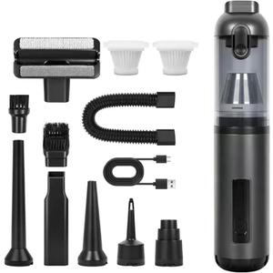 JFX Car Portable Cordless Handheld Vacuum Cleaner with 17000pa Suction Power, 4-in-1 Mini Cordless Vacuum with 3 Suction Mode, Type-C Charge, Handheld Vacuum for Small Jobs, Car, Office Desk, Keyboard