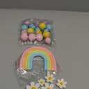 Boho Cake Topper, Qoadwem 26pcs Rainbow Cake Topper For Hippie Themed Daisy Flowrs Blue Dog Cake Toppers Pastel Ball Cake Decorations for Groovy Hippie Wedding Party Supplies