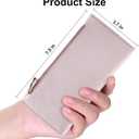 Tipmile Slim Wallet for Women, RFID Blocking Credit Card Holder, Ladies Bifold Wallet with Zipper, Dusty Pink