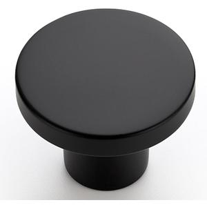 5 Pack Black Cabinet Knobs, 1-1/5 Inch Round Drawer Knobs for Kitchen Cabinets, Dressers & Closet Doors