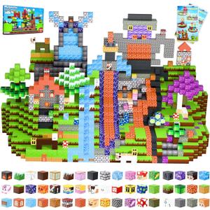 JUBSKIE 300 PCS Magnetic Blocks, Magnetic Cubes, Building Construction Toys for Kids Over 3 Years STEM Montessori, Boys and Girls Christmas Birthday Gifts, Magnet Blocks