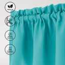 Hiasan Blackout Valance Curtains for Solid Room Darkening Rod Pocket Valances for Windows, 42 x 18 Inches Length, Turquoise, 1 Panel