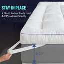 WhatsBedding Memory Foam Mattress Topper Queen Size, with 3D Bubble Mattress Pad Cover, Comfy Quilted 100% Cotton Layer for Back Pain, White,60"x80"