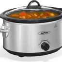 Sunvivi Small Slow Cooker 4QT, Mini Food Warmer with 3 Heating Settings, Removable Ceramic Pot, Dishwasher Safe Glass Lid, Stainless Steel, Silver (4Quarts-Silver)