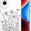 Compatible with Samsung Galaxy S25 Edge Cases with Design, Cute Transparent Designer Phone Case for Women Girls Girly with Heavy Duty Protective Bumper (Clear Black Flower Bouquet)