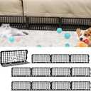 12 PCS Under Couch Blocker for Bed Furniture, Adjustable Plastic Under Bed Blocker for Dogs Pets Cats, Couch Blocker Stop Small Items Getting Under Bed (Black)