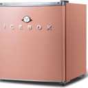 IBCR17BLS Compact, Energy Star Certified Small, Single Door Mini Fridge with Freezer Refrigerator, Standard (1.7 cu ft), Blush Red