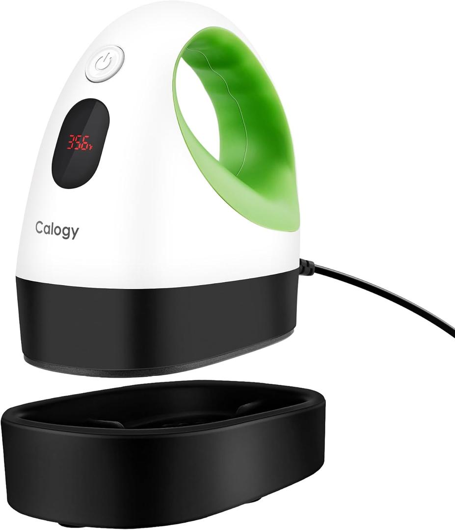 Calogy Mini Heat Press, Heat Transfer Machine, Constant Temp Control, Insulated Safety Base, Fits for Crafts, T-Shirt, Hat, Cap, Pillows (White Green)