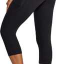 IUGA High Waisted Yoga Pants for Women with Pockets Capri Leggings for Women Workout Leggings for Women Yoga Capris X-Large, Black-capri