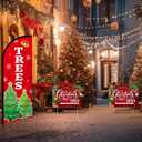 Christmas Tree Feather Flag 7 ft Christmas Swooper Flag Banner with Pole Set 5 Pcs Xmas Double-sided Yard Store Signs 16 x 12 Inch Waterproof Corrugated Plastic Reusable for Outdoor Business