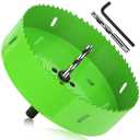 LifeIdeas 8 inch Hole Saw, Bi-Metal & Heavy Duty Hole Saw with Arbor Mandrel, Hole Drilling Cutter for Cornhole Boards, Metal, Drywall, Plasterboard, Wood and Plywood