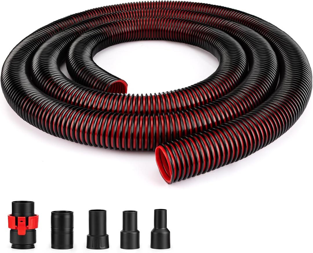 Shop-Vac Premium Universal Hose Plastic 12'X 1-7/8", Vacuum Hose Compatible with Rigid, Dewalt, Husky, Craftsman, Bauer, Masterforce Vacuum Cleaners