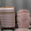 UKEIN Luggage Sets 3 Piece, Carry On Luggage 20In With Spinner Wheels,PC Hardside Suitcase Set with TSA Lock,Durable Carry On Suitcase With Travel Backpack for Men (Pink, 3 piece set (20inch))