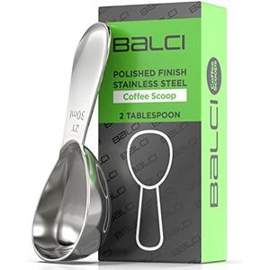 BALCI - Stainless Steel Coffee Scoop (2 Tablespoon Scoop) Exact Measuring Spoon for Coffee, Tea, Sugar, Flour and More!