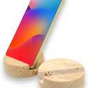 Luxury Marble Cell Phone Stand Holder for Popular Smartphones (1 Pcs) - Real Solid Marble Mobile Phone Stands as Office Desk or Kitchen Countertop Decor (Travertine Beige)