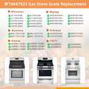 W10447925 Stove Grates Replacement for Whirlpool Stove Top, Gas Burner Range Grate for Maytag Amana Inglis Kirkland Cooktop Parts, Range Surface Grate Cast Iron Oven Grates Burner Rack Sets 4 Pack