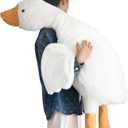 Haengbuk-Goose Stuffed Animal, 62.9in/160cm Giant Sleeping Hugging Pillow, Soft White Swan Plush Toy, Gift for Kids, Friends or Family