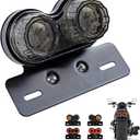 Anki HappiGo ANKIA 40-LED 40W Motorcycle Tail Light Integrated Running Lamp Brake&Turn Signal Light with License Plate Bracket for Harly Motorcycle Street Bike Cruiser Chopper (Black)