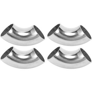 Motoforti 4 Pcs 90 Degree Mandrel Bend Elbow Car Modified Exhaust Pipe Tubing Piping 1.5" Inch OD Thickness 1.2mm/18GA 38x100x1.2mm 201 Stainless Steel 4pcs